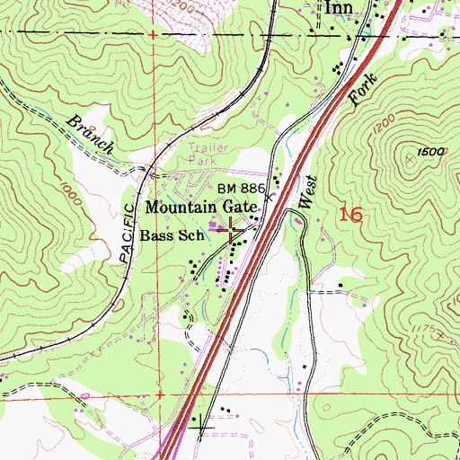 Topographic Map of Mountain Gate, CA