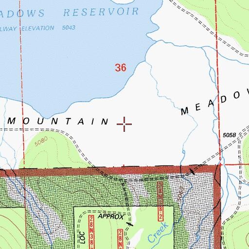 Topographic Map of Mountain Meadows, CA
