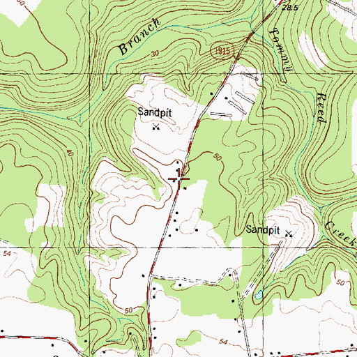 Topographic Map of Indian Springs Volunteer Fire Department, NC