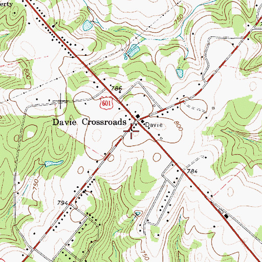 Topographic Map of Jerusalem Township Volunteer Fire Department, NC