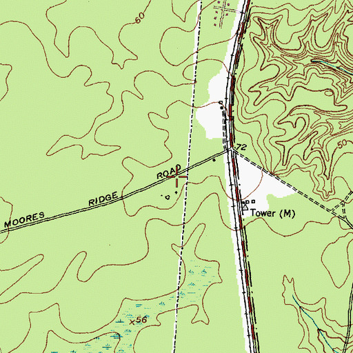 Topographic Map of Camp Lejeune Fire Department, NC