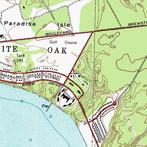 Topographic Map of Camp Lejeune Fire Department, NC