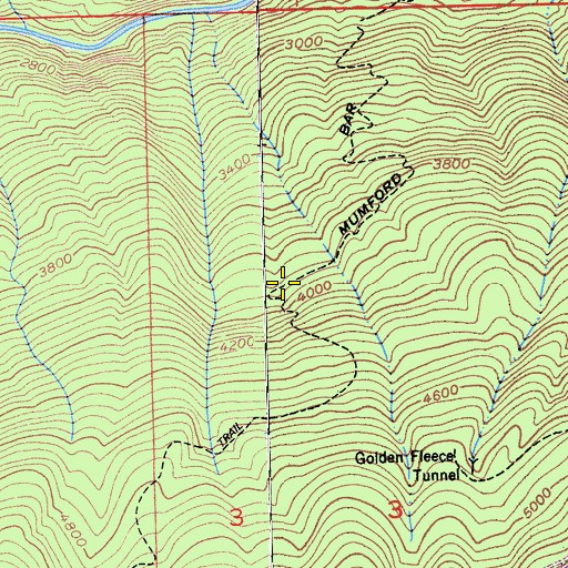 Topographic Map of Mumford Bar Trail, CA