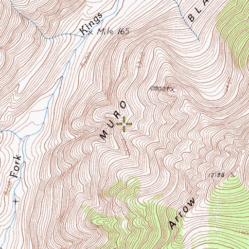 Topographic Map of Muro Blanco, CA