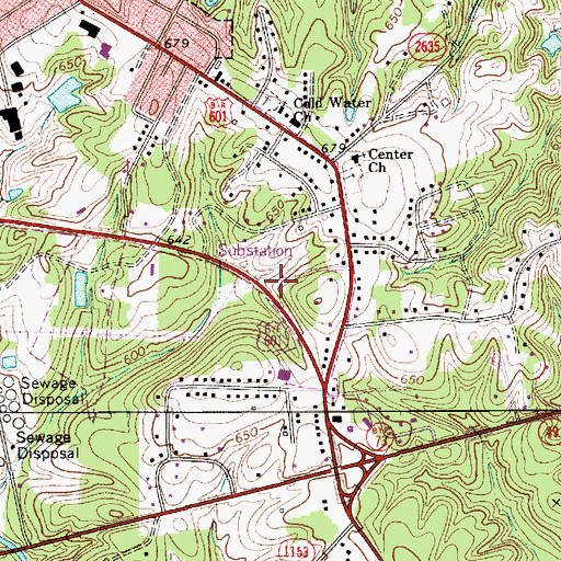 Topographic Map of Concord Fire and Life Safety Station 4, NC
