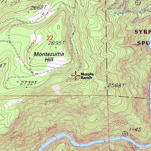 Topographic Map of Murphy Ranch, CA