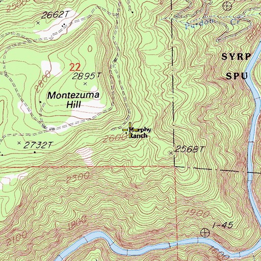 Topographic Map of Murphy Ranch, CA