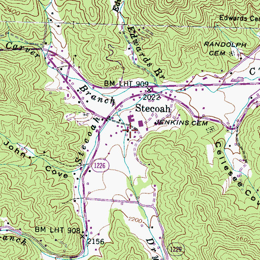 Topographic Map of Stecoah Rescue Squad and Fire Department, NC