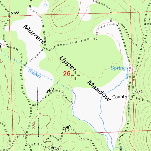 Topographic Map of Murrers Upper Meadow, CA
