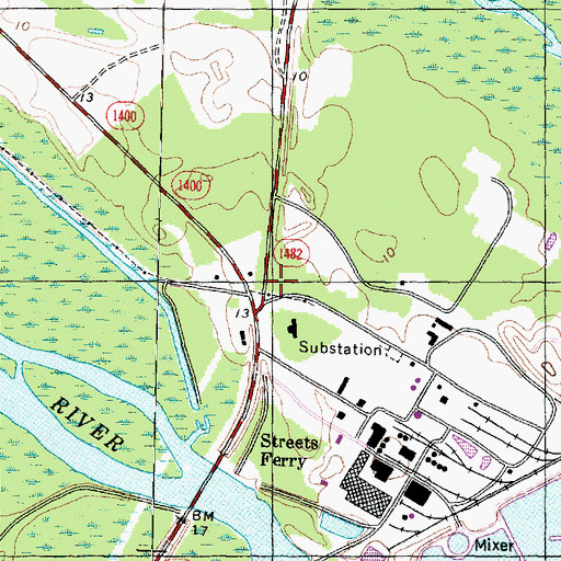 Topographic Map of Weyerhaeuser Company Fire Station, NC