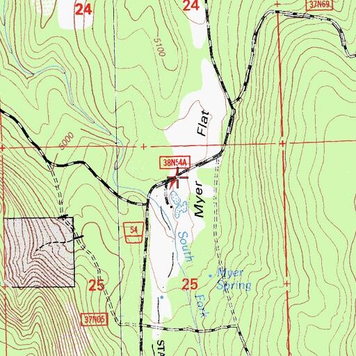 Topographic Map of Myer Flat, CA