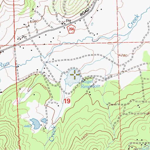 Topographic Map of Nagel Reservoir, CA