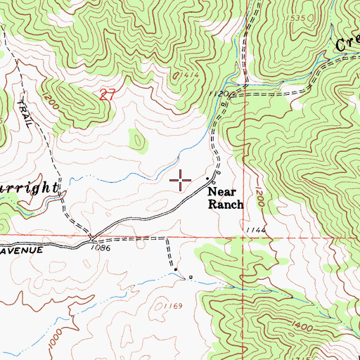 Topographic Map of Near Ranch, CA