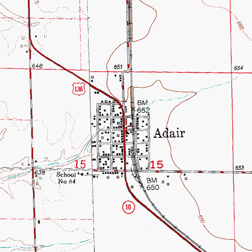 Topographic Map of New Salem Fire Protection District, IL