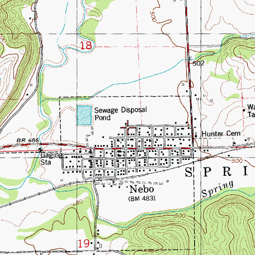 Topographic Map of Spring Creek Fire Protection District, IL