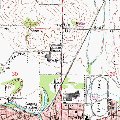 Topographic Map of Freeport Rural Fire Protection District Station 1, IL