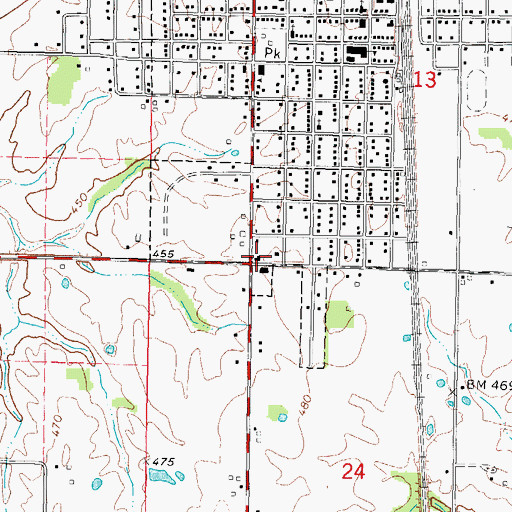 Topographic Map of Sesser Fire Protection District, IL