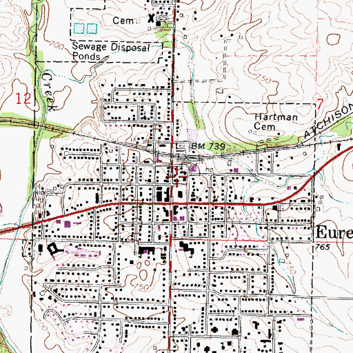 Topographic Map of Eureka - Goodfield Fire Protection District Eureka Station, IL