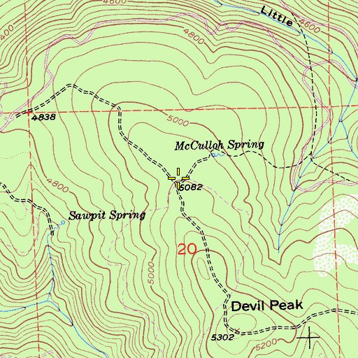 Topographic Map of Nevada Point Ridge, CA