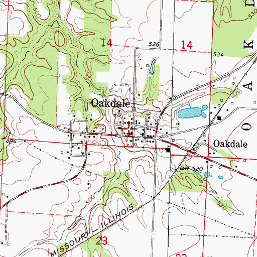 Topographic Map of Coulterville Fire Protection District, IL