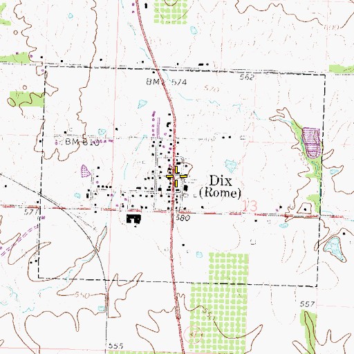 Topographic Map of Jefferson Fire Protection District Station 3, IL