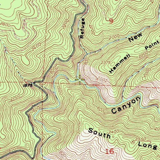 Topographic Map of New York Canyon, CA
