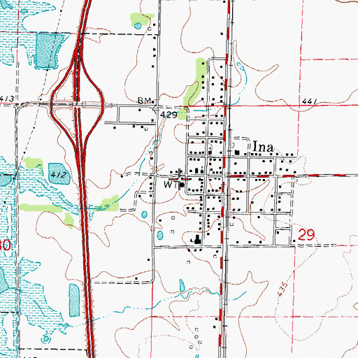Topographic Map of Jefferson Fire Protection District Station 2, IL
