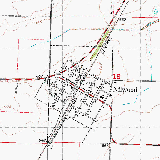 Topographic Map of Girard Fire Protection District, IL