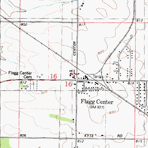 Topographic Map of Ogle - Lee Fire Protection District Flagg Center Volunteer Fire Department, IL