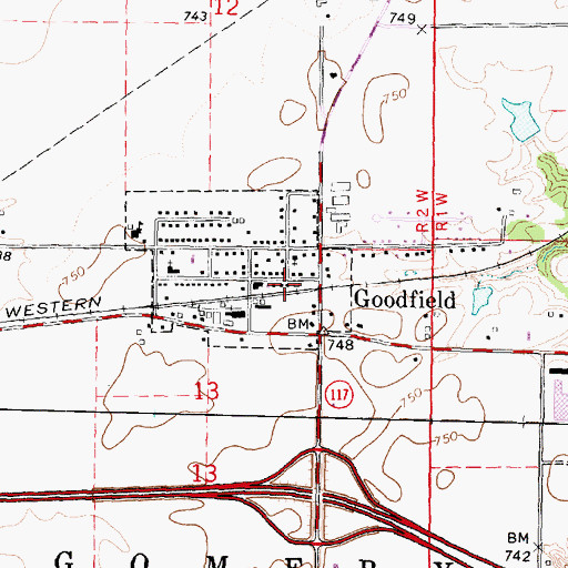 Topographic Map of Eureka - Goodfield Fire Protection District Goodfield Station, IL