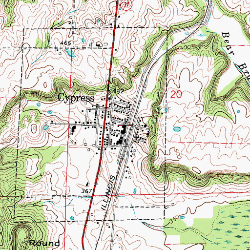 Topographic Map of Cypress Volunteer Fire Department, IL