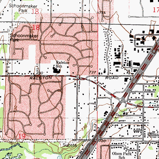 Topographic Map of Harlem - Roscoe Fire Protection District Station 2, IL