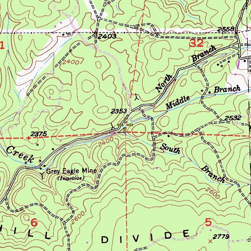 Topographic Map of North Branch Owl Creek, CA