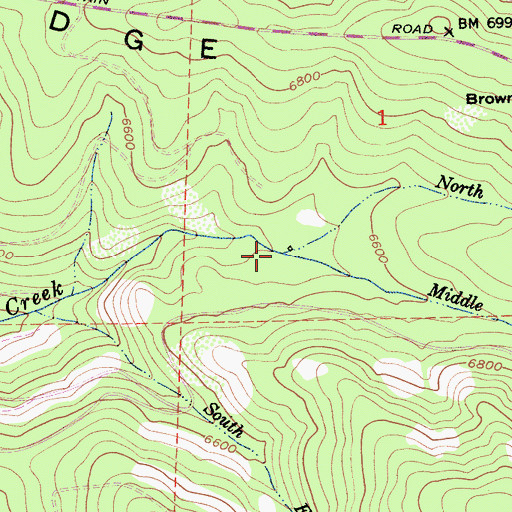 Topographic Map of North Fork Camp Creek, CA