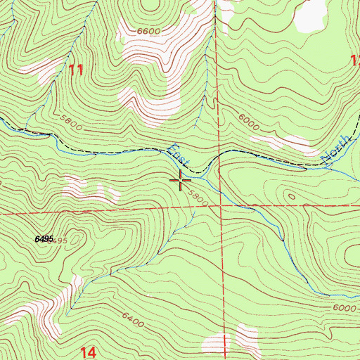 Topographic Map of North Fork East Creek, CA