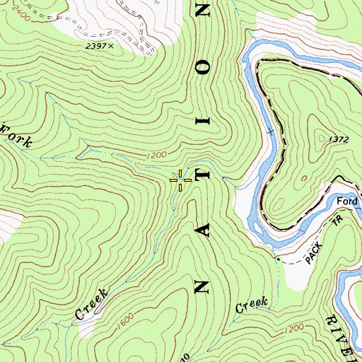 Topographic Map of North Fork Mingo Creek, CA