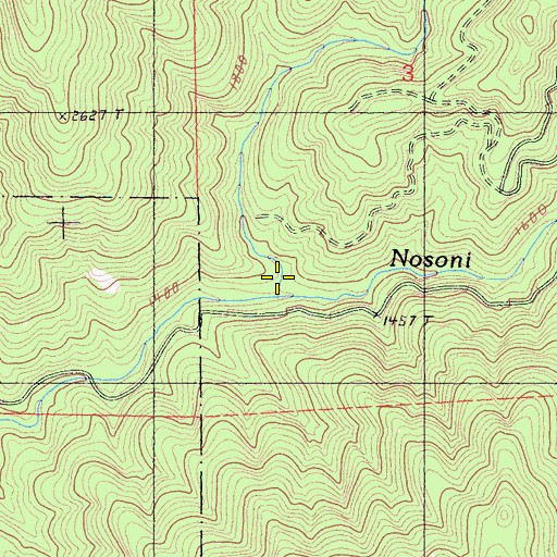Topographic Map of North Fork Nosoni Creek, CA