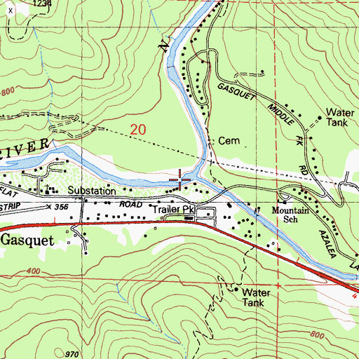 Topographic Map of North Fork Smith River, CA