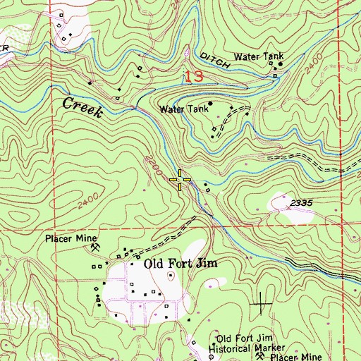 Topographic Map of North Fork Weber Creek, CA