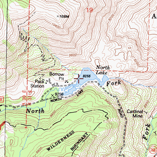 Topographic Map of North Lake, CA