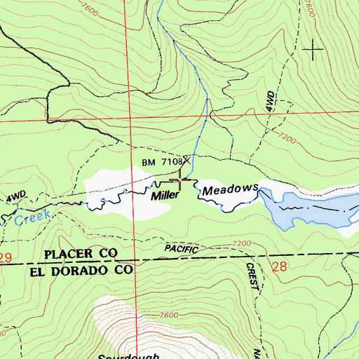 Topographic Map of North Miller Creek, CA