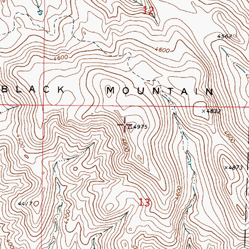 Topographic Map of Black Mountain, AZ