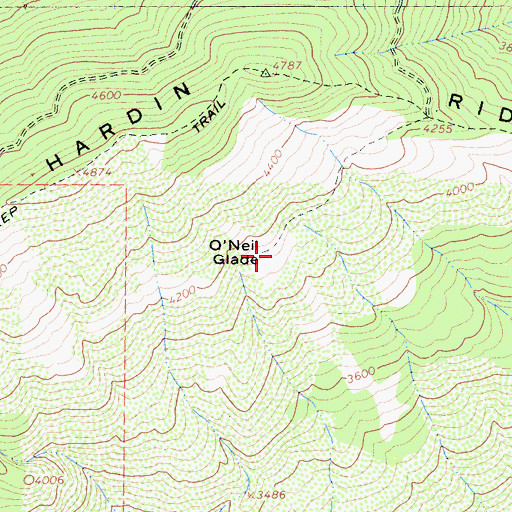 Topographic Map of O'Neil Glade, CA