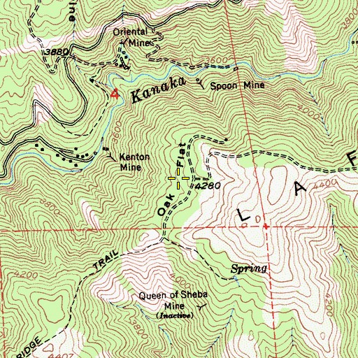 Topographic Map of Oak Flat, CA