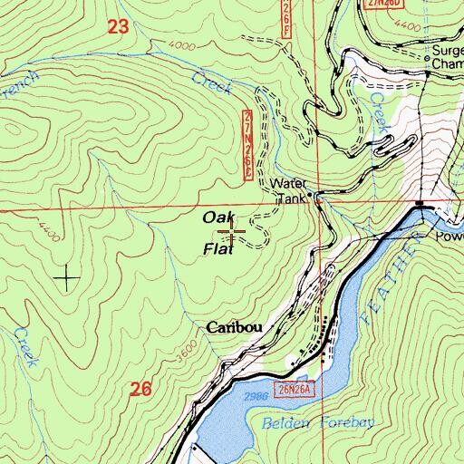 Topographic Map of Oak Flat, CA