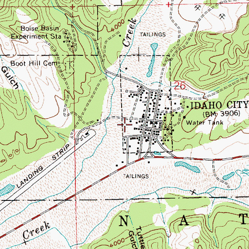 Topographic Map of East Boise County Ambulance, ID