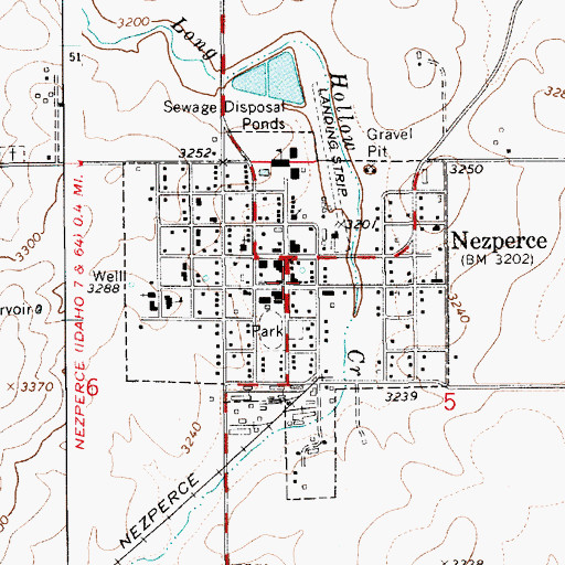 Topographic Map of Nez Perce Ambulance Service, ID