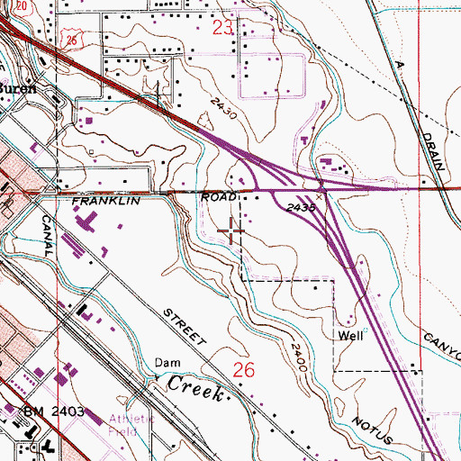 Topographic Map of Canyon County Ambulance District 4, ID
