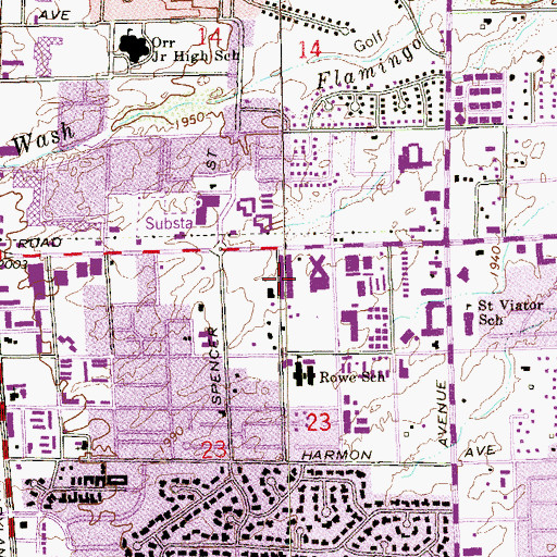 Topographic Map of Kindred Hospital Las Vegas - Desert Springs Hospital, NV