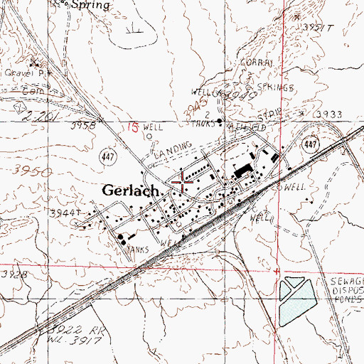 Topographic Map of Gerlach Medical Center, NV